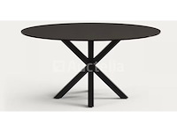 Nieuwe zwarte massief houten tafel 150x3cm hoogte 77cm - afbeelding 1 van  1