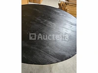 Nieuwe zwarte massief houten tafel 150x3cm hoogte 77cm - afbeelding 2 van  3