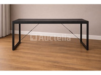 Nieuwe zwarte massieve mangohouten tafel 140x80x76cm - afbeelding 1 van  1