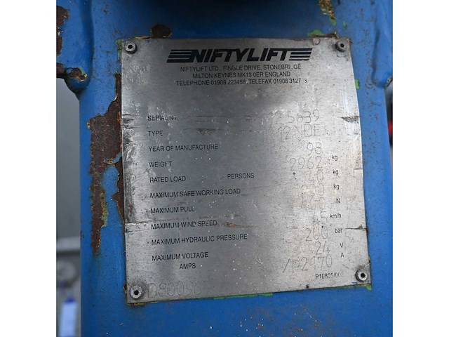Niftylift - 1998 - hr12nde - hoogwerker - afbeelding 11 van  12