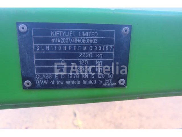 Niftylift luchtwerkplatform beperkt (ref: v1) (vin : sln170hpefm033107(01)) - afbeelding 47 van  48