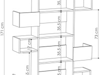 Niho boekenplank | 100% melamine | eiken, antraciet - afbeelding 4 van  4