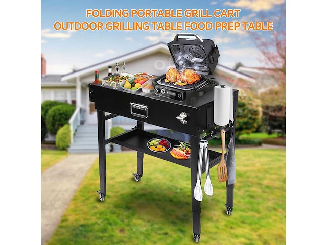 Ninja grilltafel, universele opvouwbare grillkar voor blackstone, weber en ooni pizza ovens - afbeelding 1 van  1