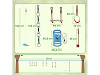 Ninja hindernisbaan voor 10 meter volledige zipline kit lading 100 kg - afbeelding 3 van  6