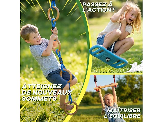 Ninja hindernisbaan voor 10 meter volledige zipline kit lading 100 kg - afbeelding 6 van  6