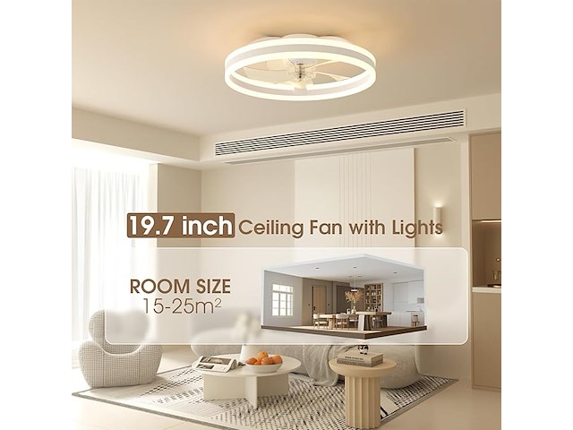 Niorsun 19.7 led plafondlamp met ventilator - afbeelding 2 van  3