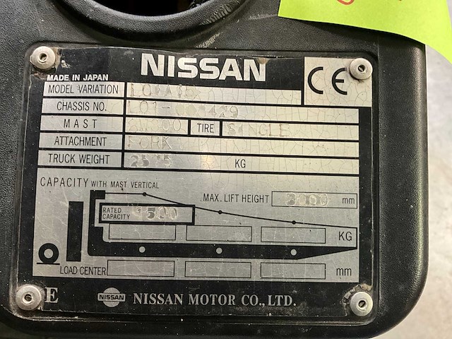 Nissan l01a15 vorkheftruck - afbeelding 9 van  9