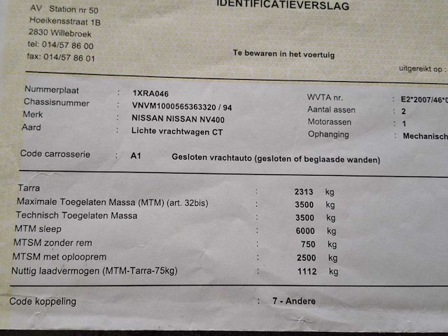 Nissan nv 400 i3 h2 - afbeelding 11 van  18