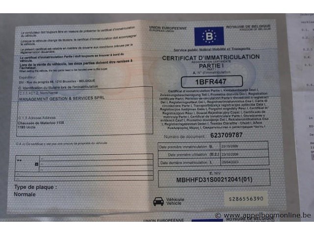 Nissan pixo, mbhhfd31s00212041, 1e insch 23/10/2009, 96151km, 50kw, 996cm³, benzine, manueel, hatchback, euro 5, mtm 1250kg, tarra 930kg, keuring tot 06/04/2026, inschrijvingsbewijs deel i en ii en gelijkvormigheidsattest - afbeelding 11 van  23