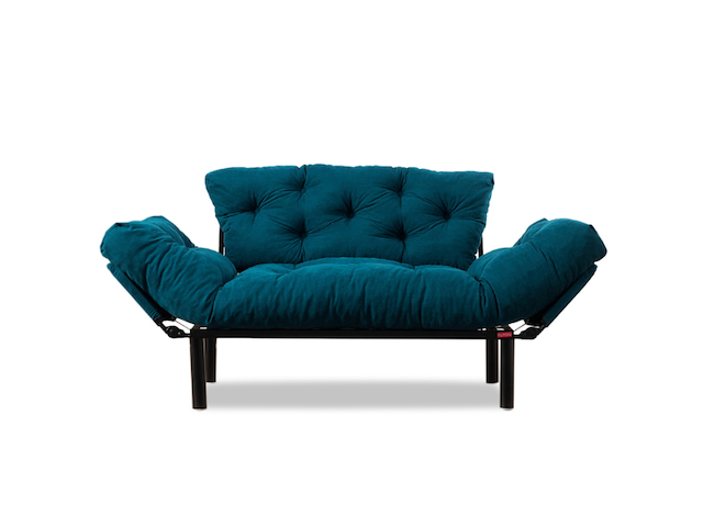 Nitta 2-zits slaapbank | metalen frame | petrolblauw - afbeelding 1 van  7