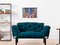 Nitta 2-zits slaapbank | metalen frame | petrolblauw - afbeelding 2 van  7