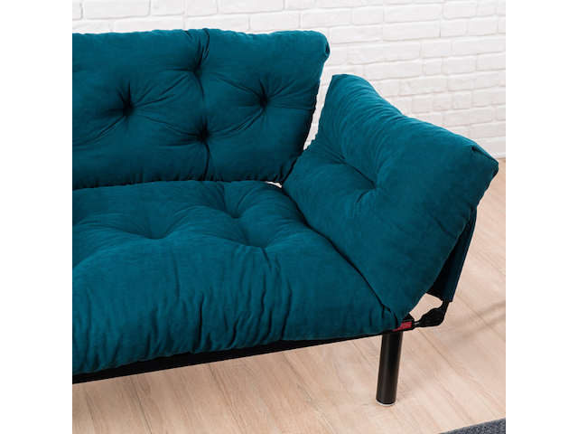 Nitta 2-zits slaapbank | metalen frame | petrolblauw - afbeelding 7 van  7