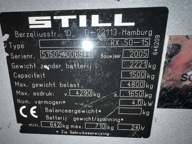 Nog steeds - rx 50-15 - elektroelektrische heftrucks - 2005 - afbeelding 4 van  12