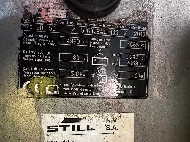 Nog steeds - rx60-50 - vorkheftruck elektrisch - 2010 - afbeelding 7 van  13