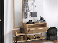 Nonso schoenenkast | 100% melamine | saffier eiken - afbeelding 3 van  4