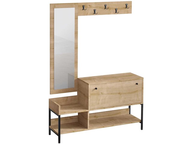 Nonso schoenenkast | 100% melamine | saffier eiken - afbeelding 4 van  4