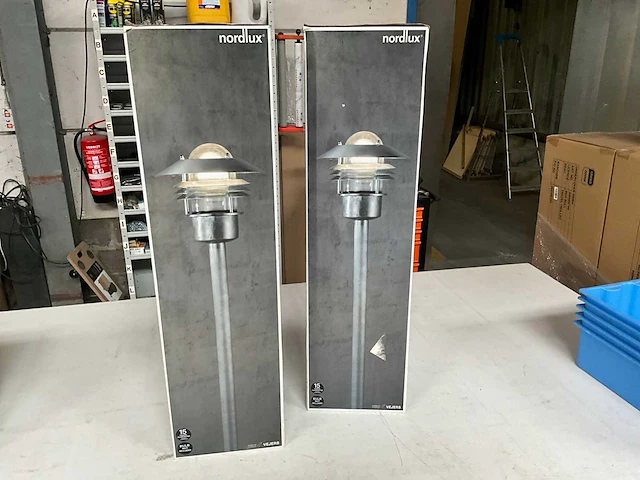 Nordlux vejers sokkel lamp verzinkt staal en glas (2x) - afbeelding 1 van  5