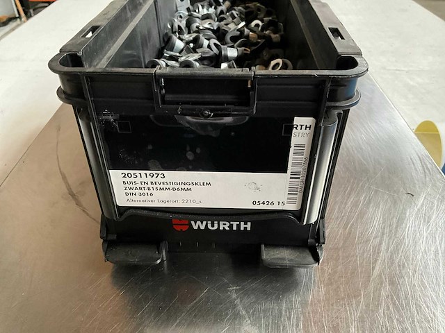 Norma 3.74kg buis en bevestigingsklem b15mm d6mm in stapelbare bak - afbeelding 2 van  8