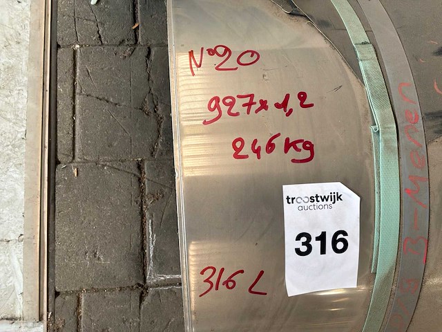 Novacel 316l rvs plaatstaal op rol - afbeelding 3 van  3