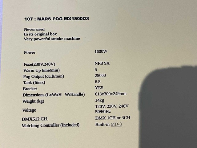 Novacorp mars 1800dx rookmachine - afbeelding 4 van  4