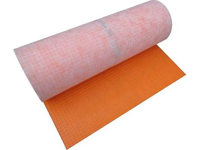 Ntkoppelingsmat waterdicht en permanent elektrisch membraan polyetyleen plastic mat voor vloer 30m oranje - afbeelding 1 van  1