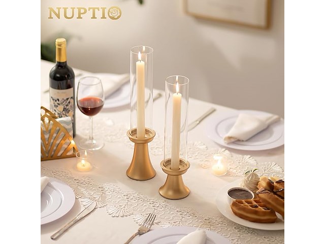 Nuptio orkaan kandelaar goud 6 stuks - afbeelding 7 van  7