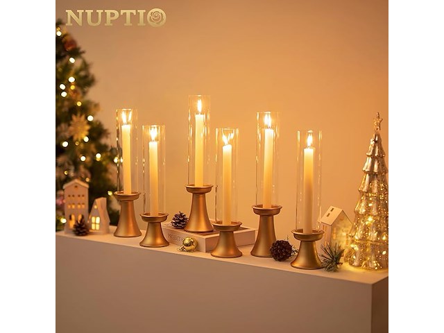 Nuptio orkaan kandelaar goud 6 stuks - afbeelding 5 van  7