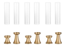 Nuptio orkaan kandelaar goud 6 stuks - afbeelding 3 van  7