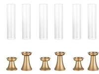 Nuptio orkaan kandelaar goud 6 stuks - afbeelding 3 van  7