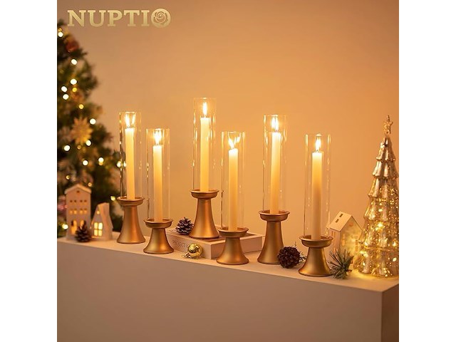 Nuptio orkaan kandelaar goud 6 stuks - afbeelding 5 van  7