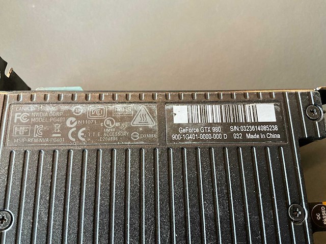 Nvidia gtx 980 grafische kaart (2x) - afbeelding 3 van  4