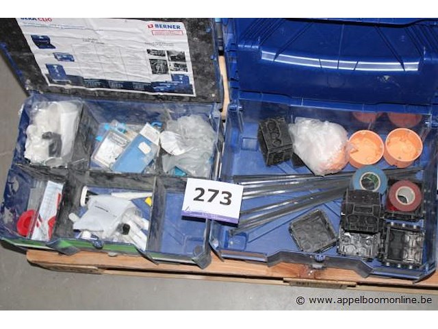 O.a. set bevestigingsmaterialen - berner - diverse maten kunststof clips - diverse maten bevestigingsschroeven - diverse maten plastic pluggen - diverse maten accessoireboxen - berner - leeg - afbeelding 4 van  4