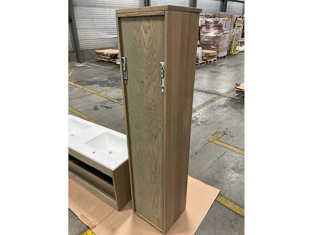 Oak4u badkamerkast met wastafel kolomkast en spiegel - afbeelding 3 van  11