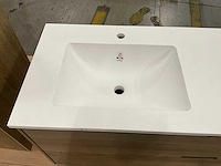 Oak4u badkamerkast met wastafel kolomkast en spiegel - afbeelding 8 van  11