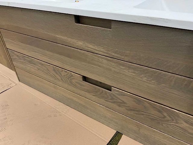 Oak4u badkamerkast met wastafel kolomkast en spiegel - afbeelding 9 van  11