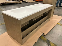 Oak4u badkamerkast met wastafel kolomkast en spiegel - afbeelding 11 van  11