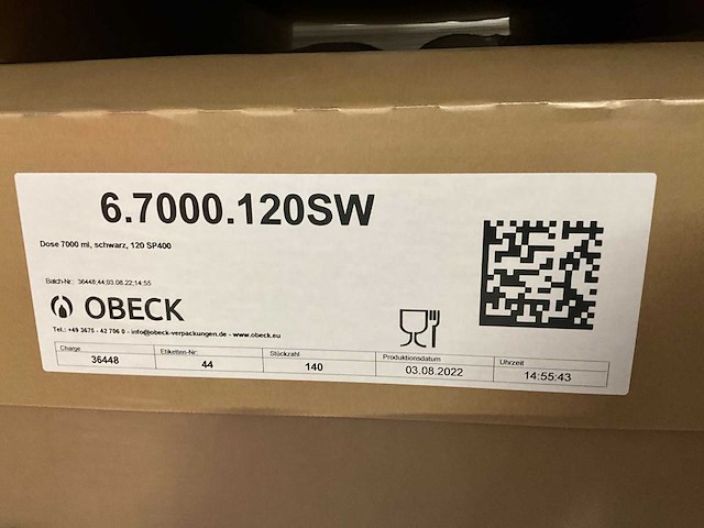 Obeck dose 120 sp400 pet zwart 7000ml (2800x) - afbeelding 4 van  9