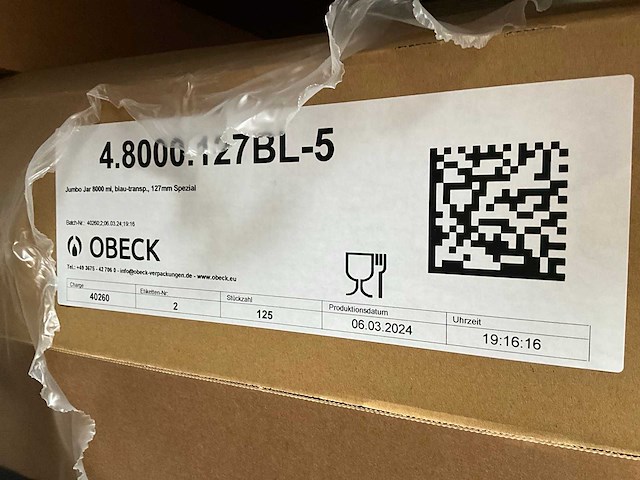 Obeck jumbo jar pet blauw transparant 3000ml (250x) - afbeelding 3 van  4