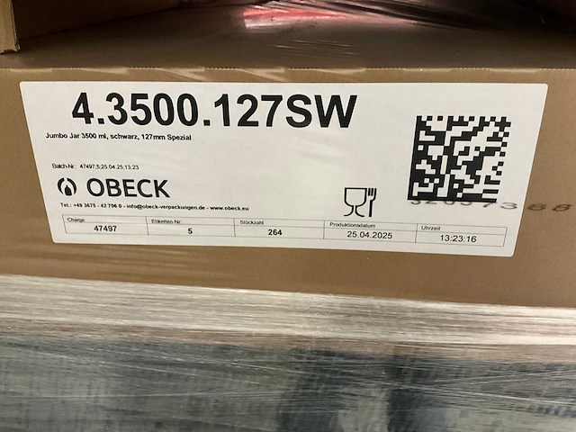 Obeck jumbo jar pet zwart 127mm spezial 3500ml (5280x) - afbeelding 2 van  3