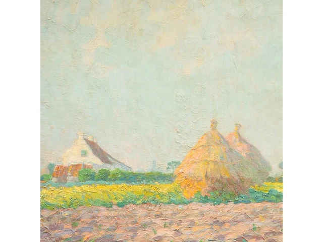Octave soudan (1872-1948), rural landscape with haystacks, oil on canvas 55 x 70 cm. (21.64 x 27.55 in.), frame: 78.5 x 93.5 cm. (30.91 x 36.81 in.) - afbeelding 5 van  5