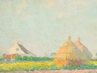 Octave soudan (1872-1948), rural landscape with haystacks, oil on canvas 55 x 70 cm. (21.64 x 27.55 in.), frame: 78.5 x 93.5 cm. (30.91 x 36.81 in.) - afbeelding 5 van  5