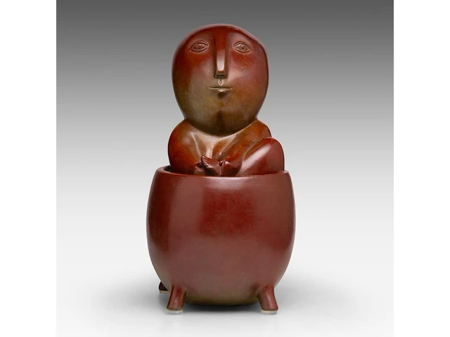 Odile kinart (1945), bathing figure, patinated bronze 38 cm. (14.96 in.) - afbeelding 1 van  6