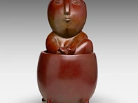 Odile kinart (1945), bathing figure, patinated bronze 38 cm. (14.96 in.)