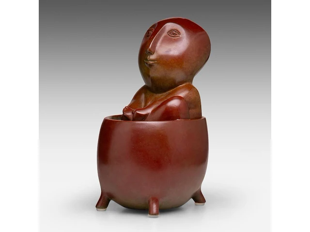Odile kinart (1945), bathing figure, patinated bronze 38 cm. (14.96 in.) - afbeelding 2 van  6