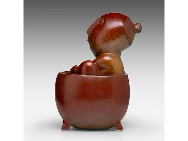 Odile kinart (1945), bathing figure, patinated bronze 38 cm. (14.96 in.) - afbeelding 3 van  6