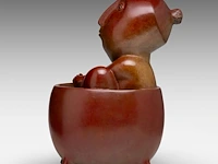 Odile kinart (1945), bathing figure, patinated bronze 38 cm. (14.96 in.) - afbeelding 3 van  6