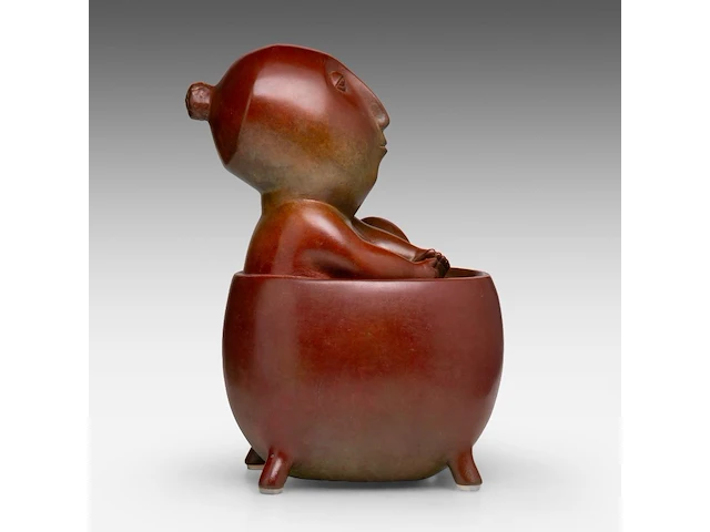 Odile kinart (1945), bathing figure, patinated bronze 38 cm. (14.96 in.) - afbeelding 5 van  6