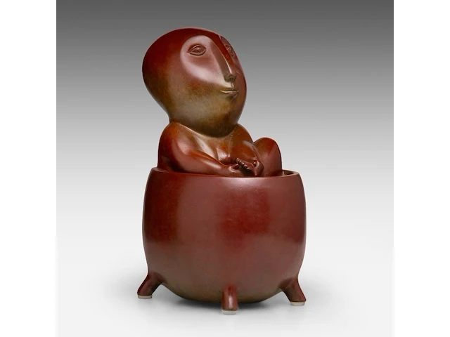 Odile kinart (1945), bathing figure, patinated bronze 38 cm. (14.96 in.) - afbeelding 6 van  6