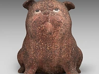 Odile kinart (1945), sitting dog, terracotta 36 cm. (14.16 in.)