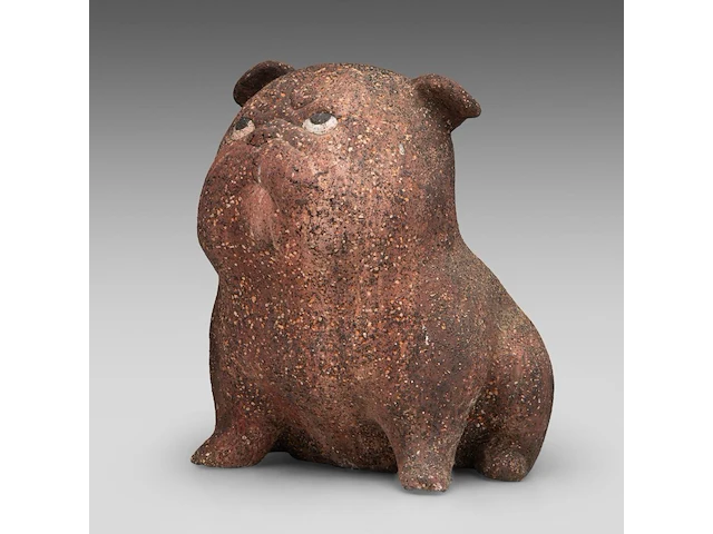 Odile kinart (1945), sitting dog, terracotta 36 cm. (14.16 in.) - afbeelding 2 van  6